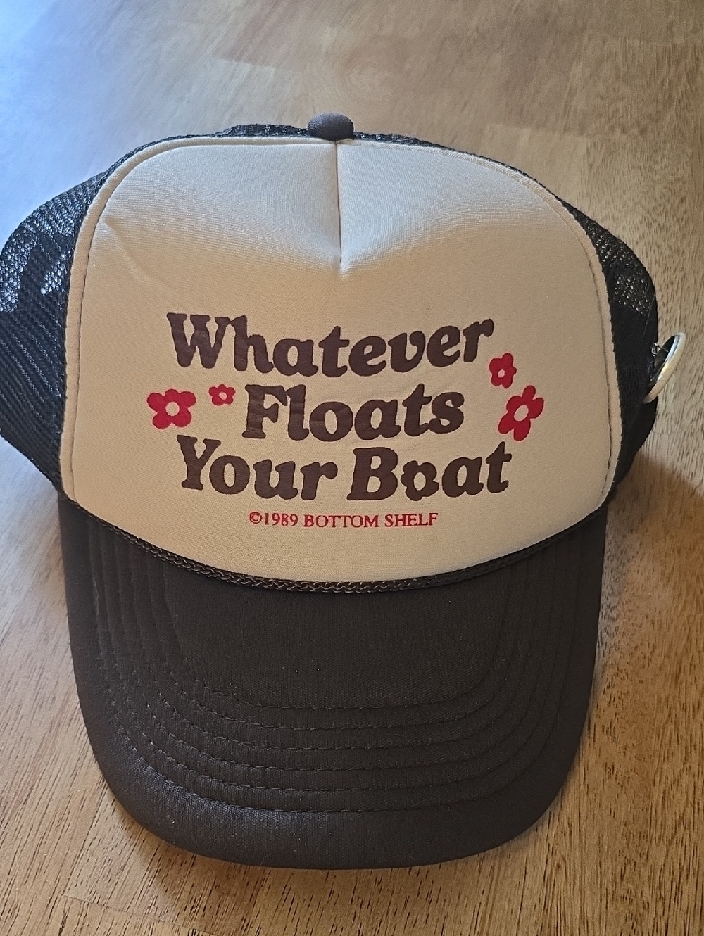 Whatever Floats Your Boat Trucker Hat - Brown & Cream